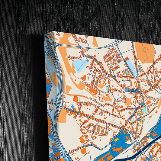 Châtelet Belgium Colorful City Map Canvas Print Detail