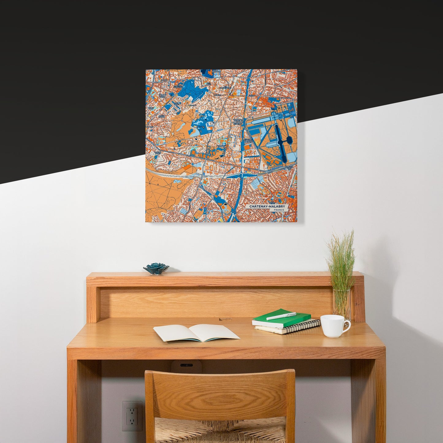 Châtenay-Malabry France Colorful City Map Canvas Print Scene