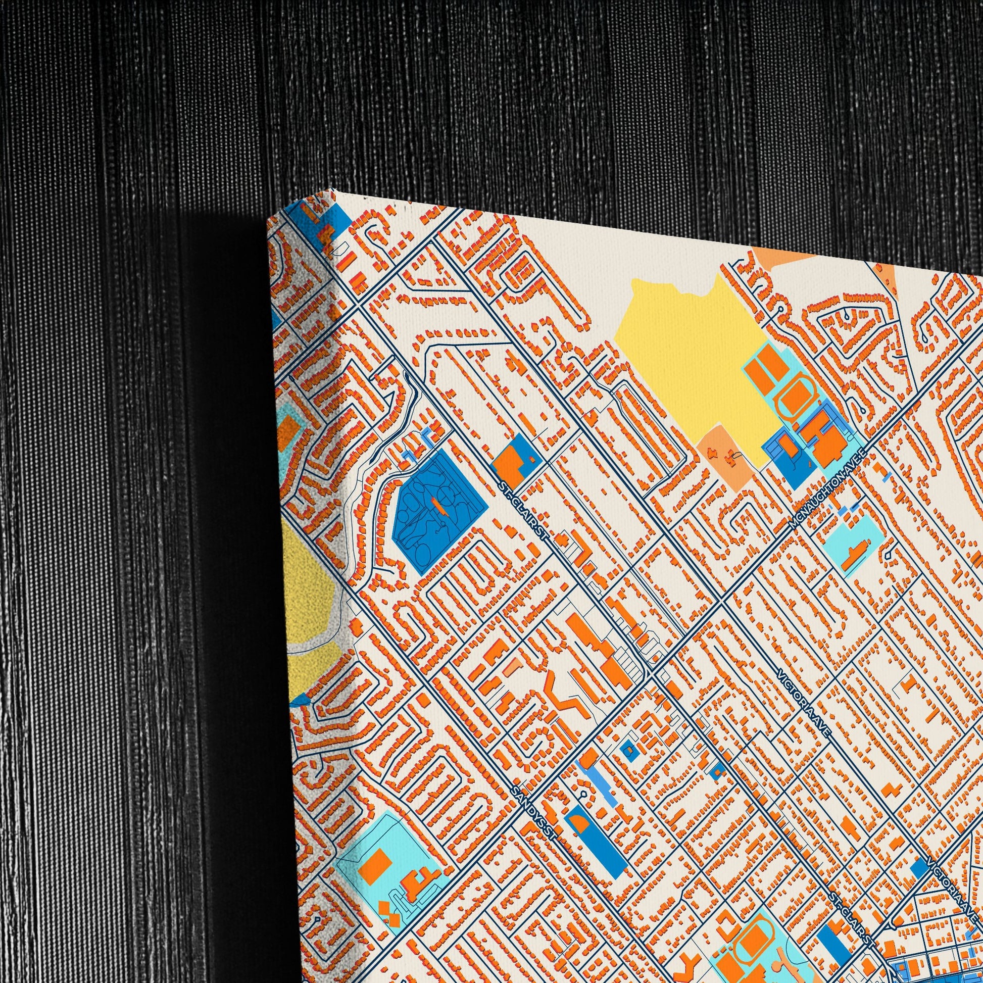 Chatham-Kent Canada Colorful City Map Canvas Print Detail