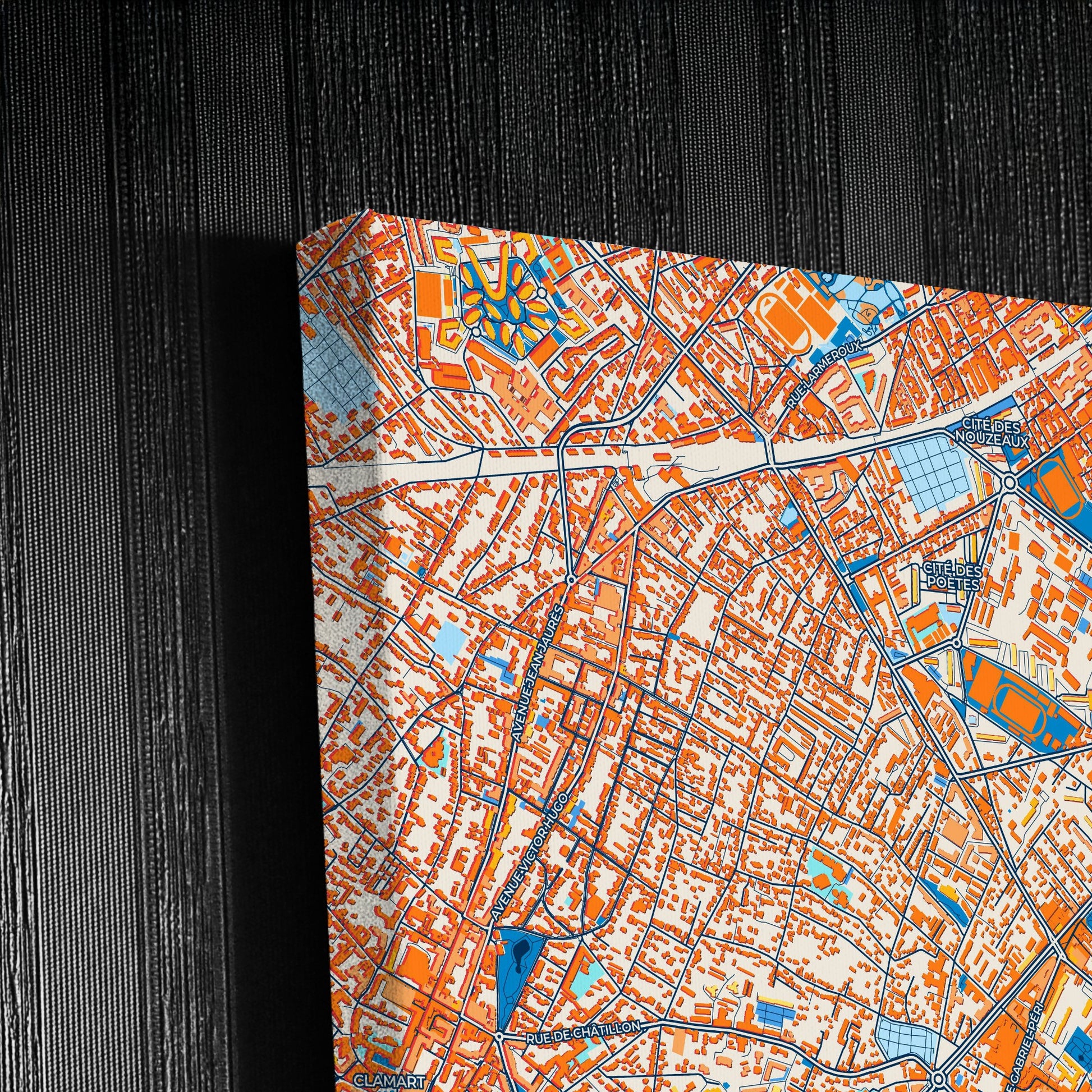Châtillon France Colorful City Map Canvas Print Detail