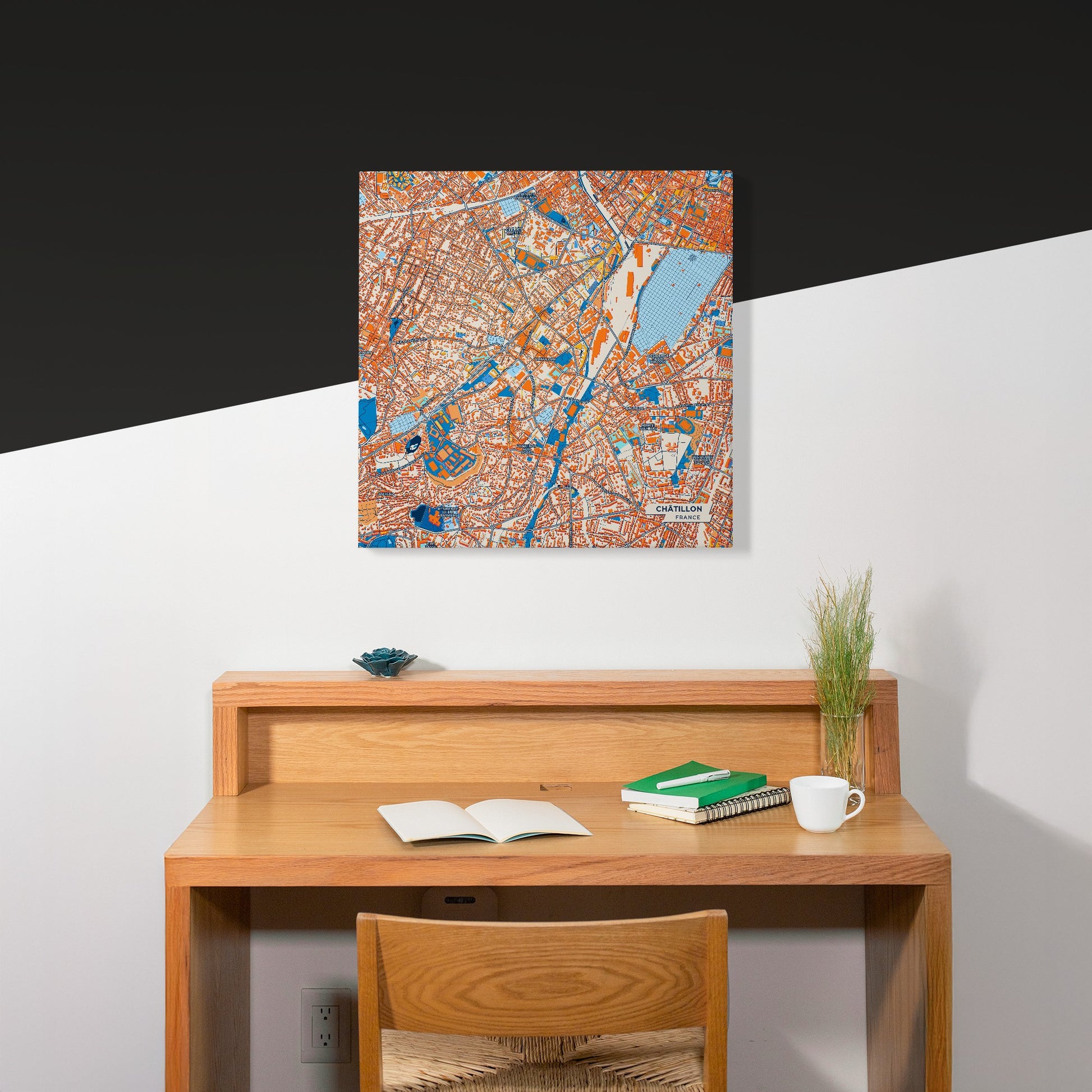 Châtillon France Colorful City Map Canvas Print Scene