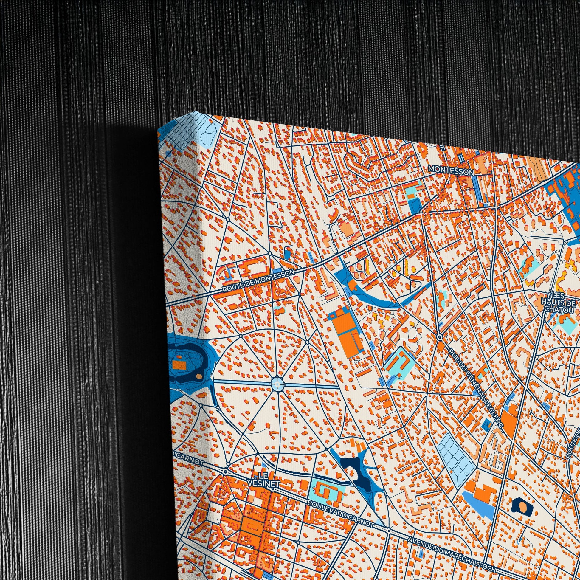 Chatou France Colorful City Map Canvas Print Detail