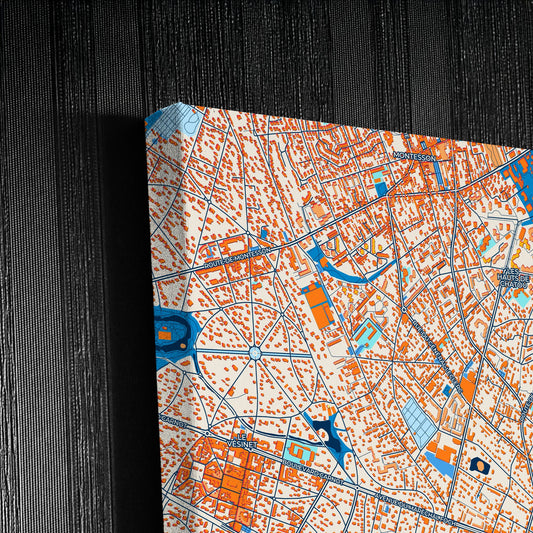 Chatou France Colorful City Map Canvas Print Detail