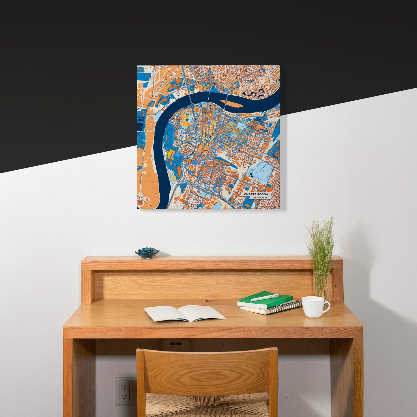 Chattanooga Tennessee Colorful City Map Canvas Print Scene