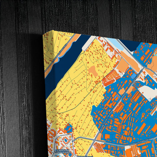 Чайковский Russia Colorful City Map Canvas Print Detail