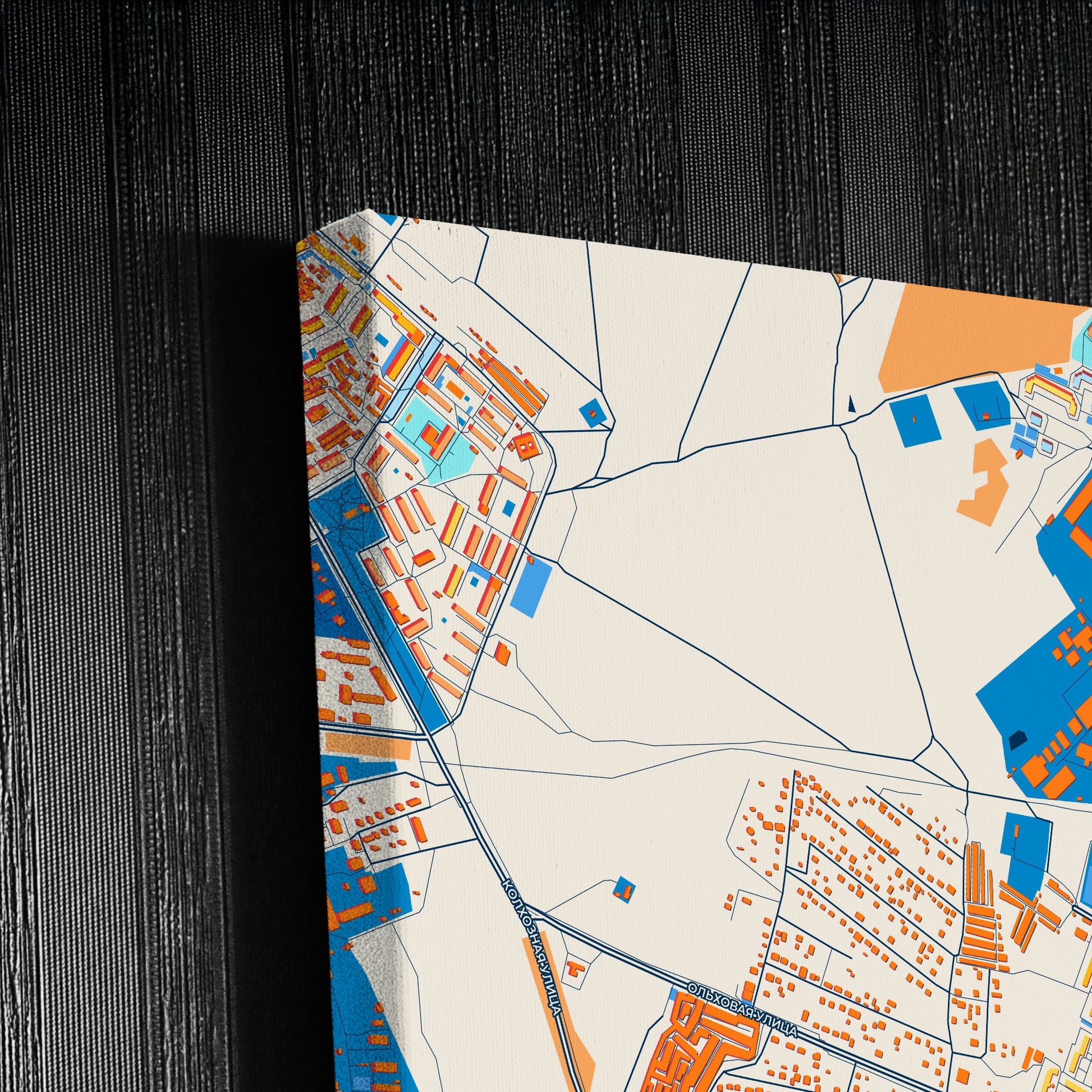 Чехова Russia Colorful City Map Canvas Print Detail