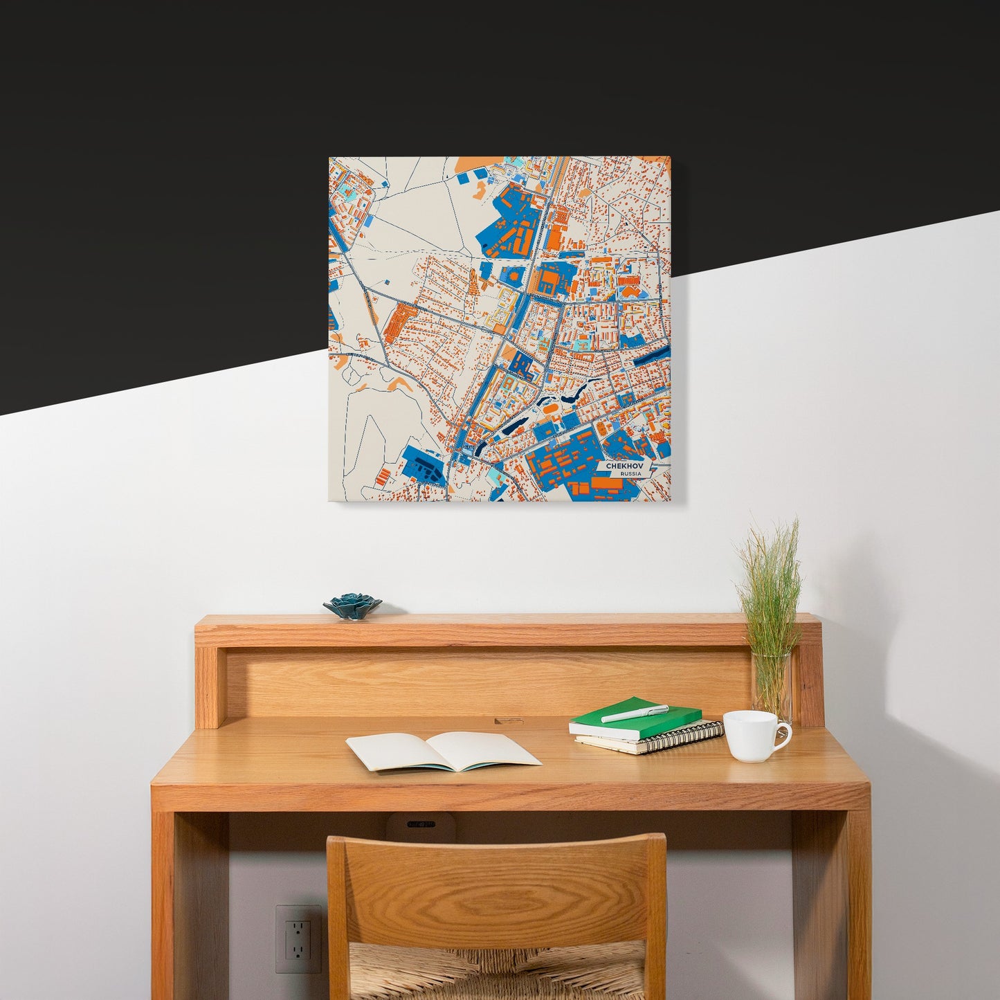 Чехова Russia Colorful City Map Canvas Print Scene