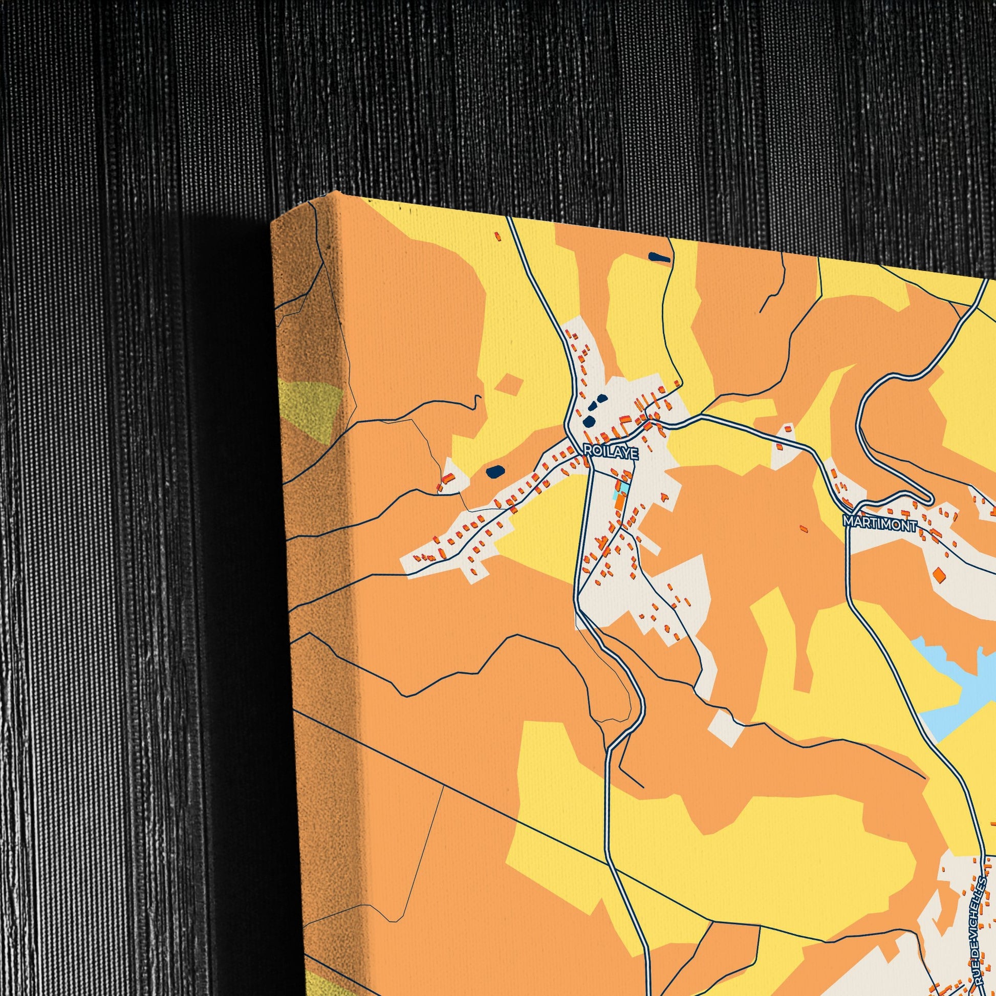 Chelles France Colorful City Map Canvas Print Detail
