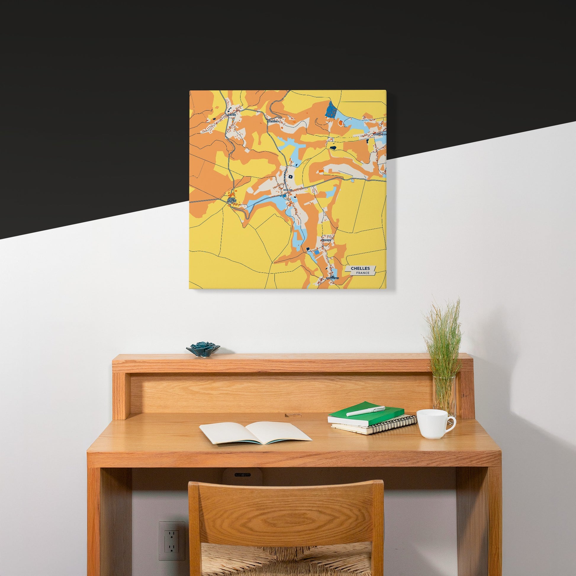 Chelles France Colorful City Map Canvas Print Scene
