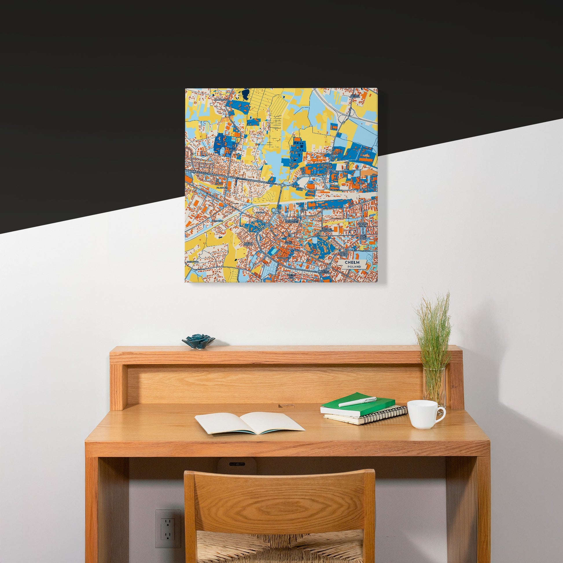 Chełm Poland Colorful City Map Canvas Print Scene