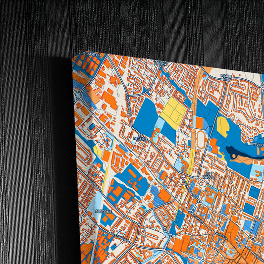 Cheltenham England Colorful City Map Canvas Print Detail