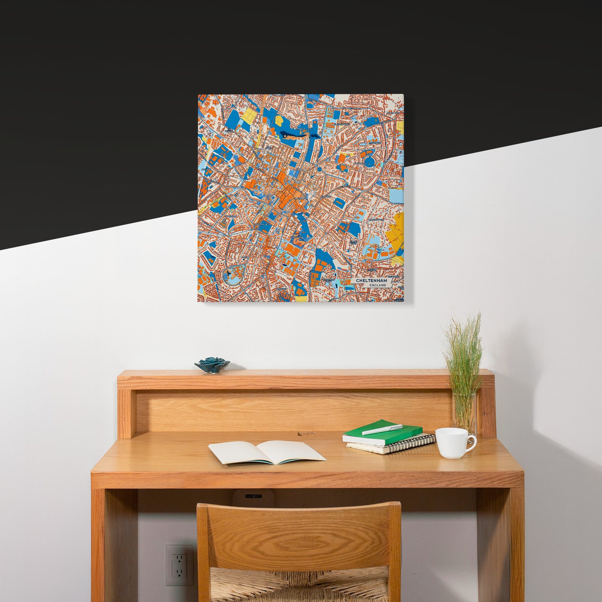 Cheltenham England Colorful City Map Canvas Print Scene