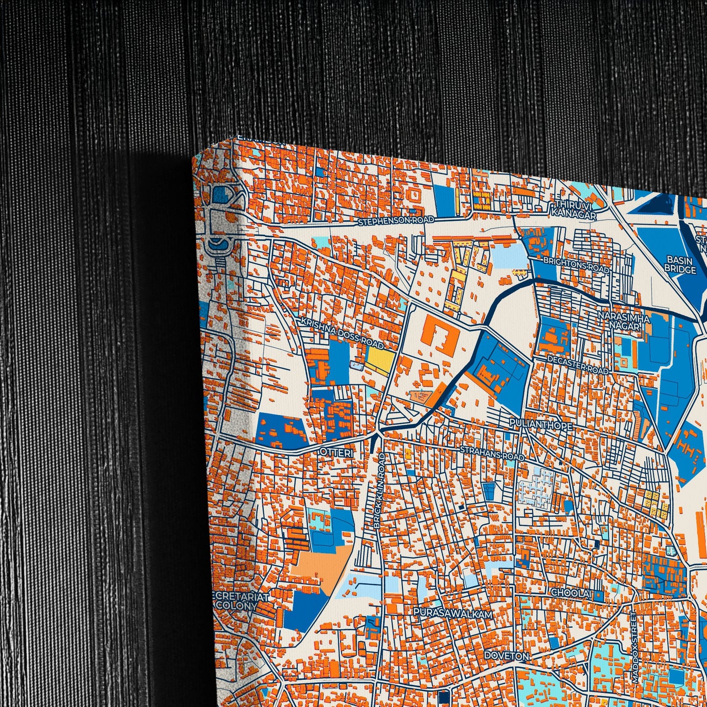 Chennai India Colorful City Map Canvas Print Detail