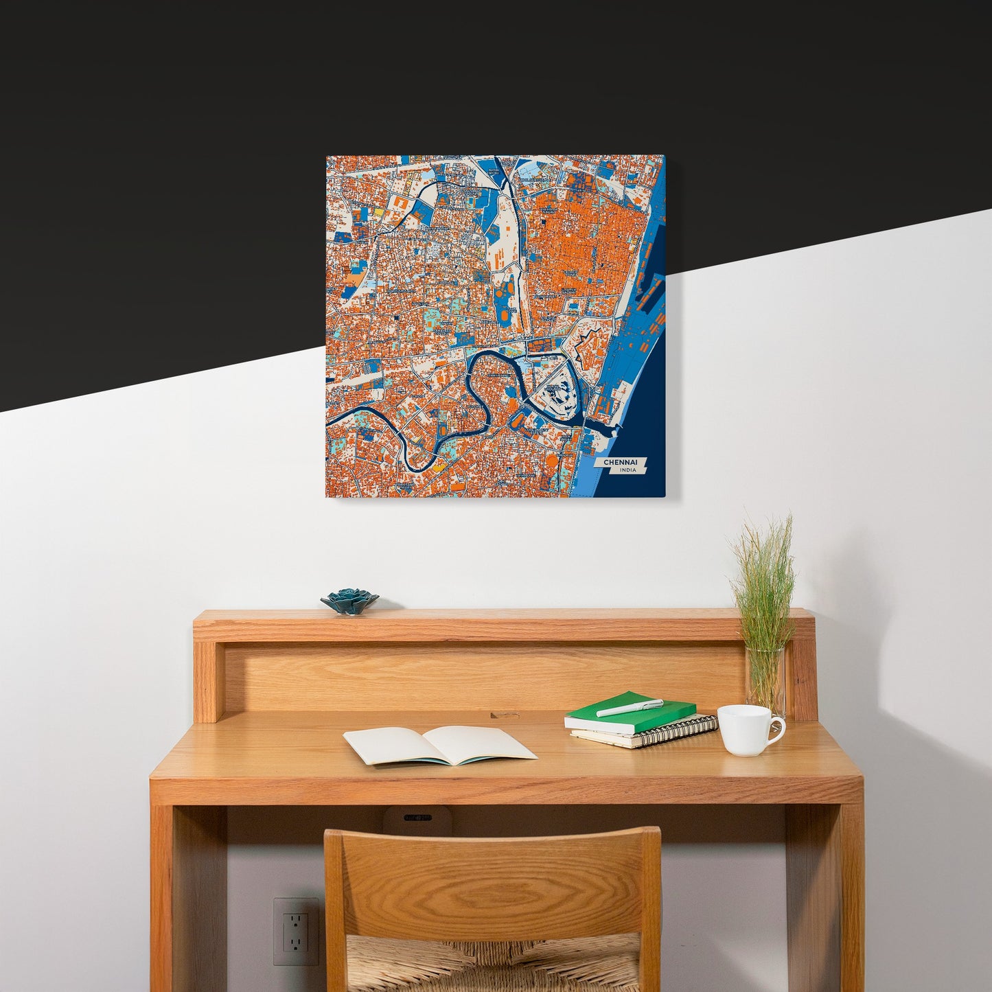 Chennai India Colorful City Map Canvas Print Scene
