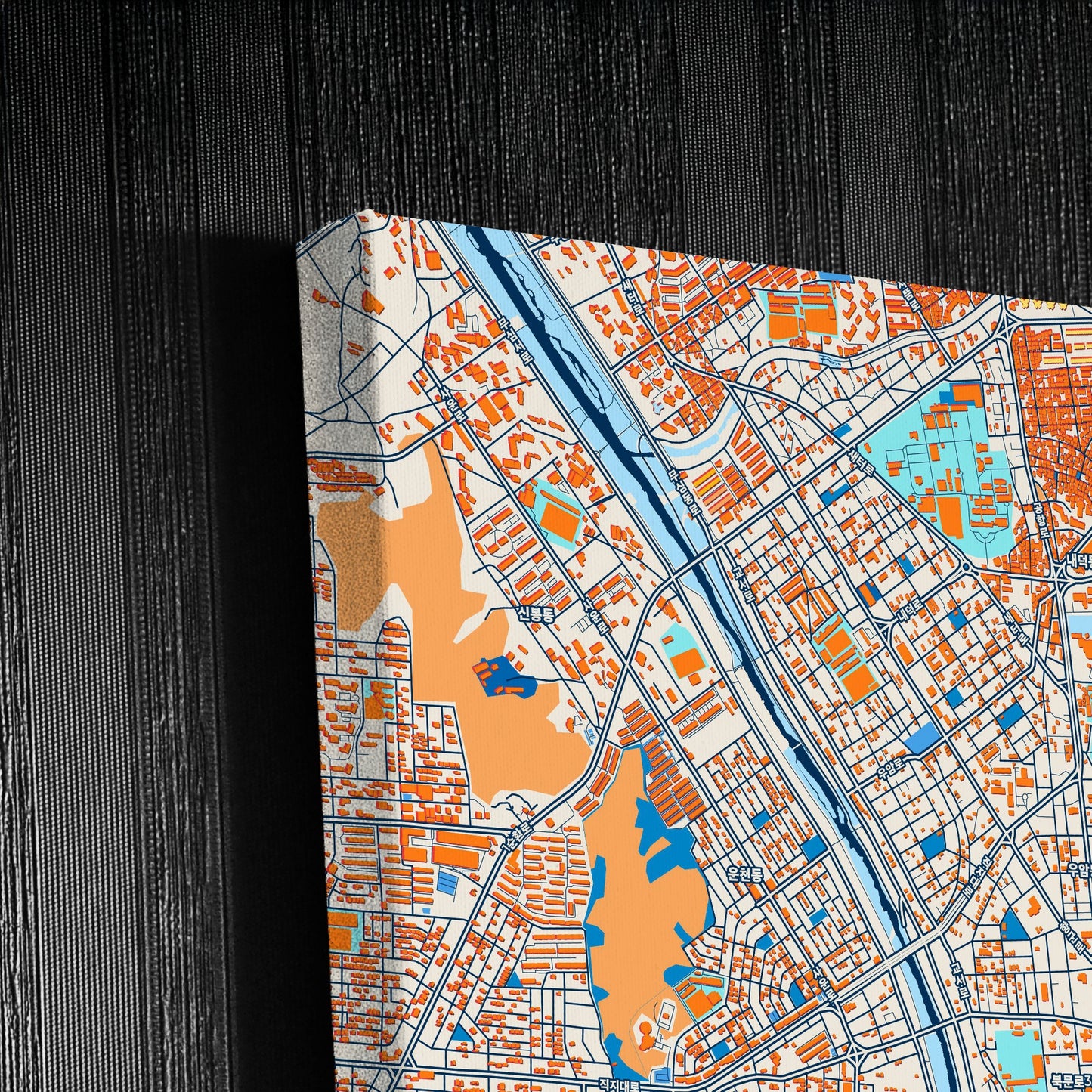 Cheongju South Korea Colorful City Map Canvas Print Detail