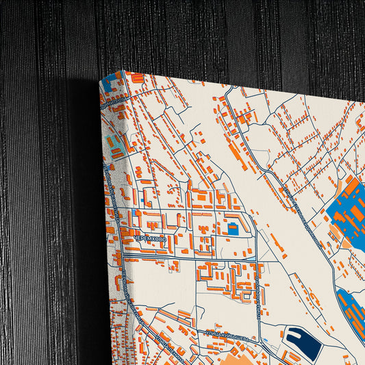 Черемхово Russia Colorful City Map Canvas Print Detail