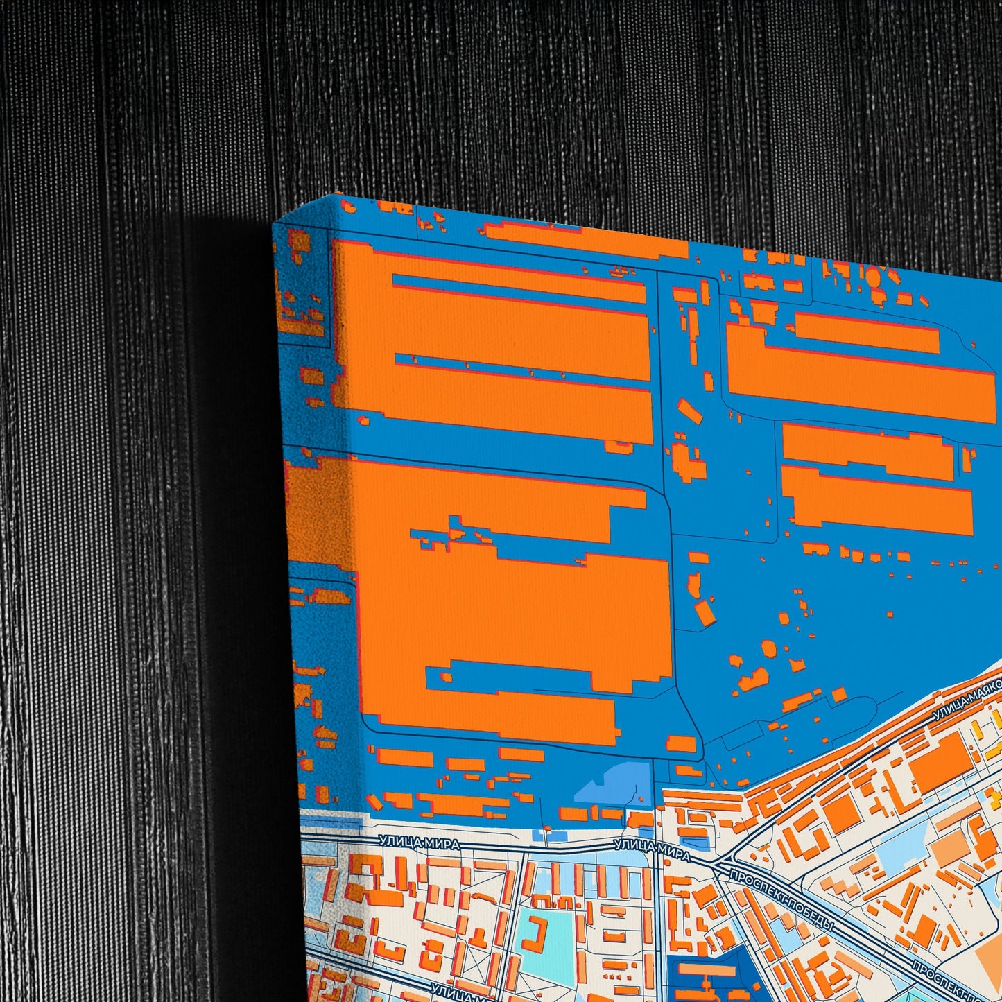 Череповецкий Russia Colorful City Map Canvas Print Detail