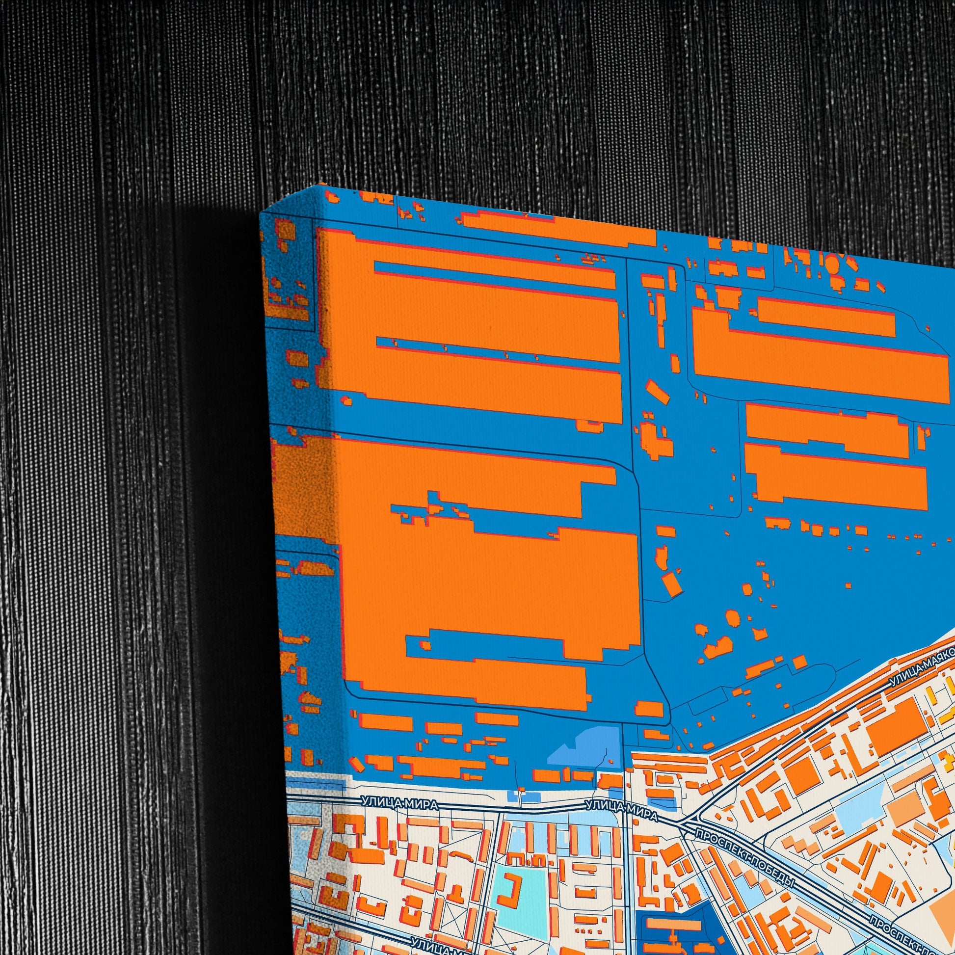 Череповецкий Russia Colorful City Map Canvas Print Detail