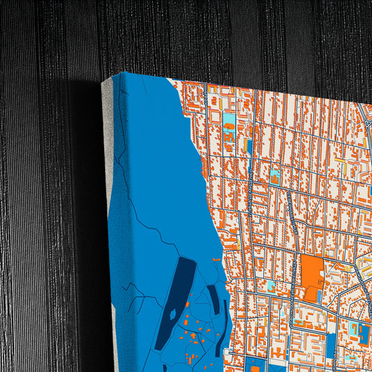 Черкесск Russia Colorful City Map Canvas Print Detail
