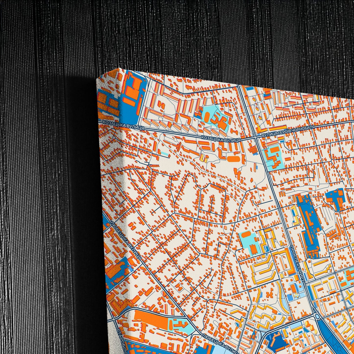Чернихів Ukraine Colorful City Map Canvas Print Detail