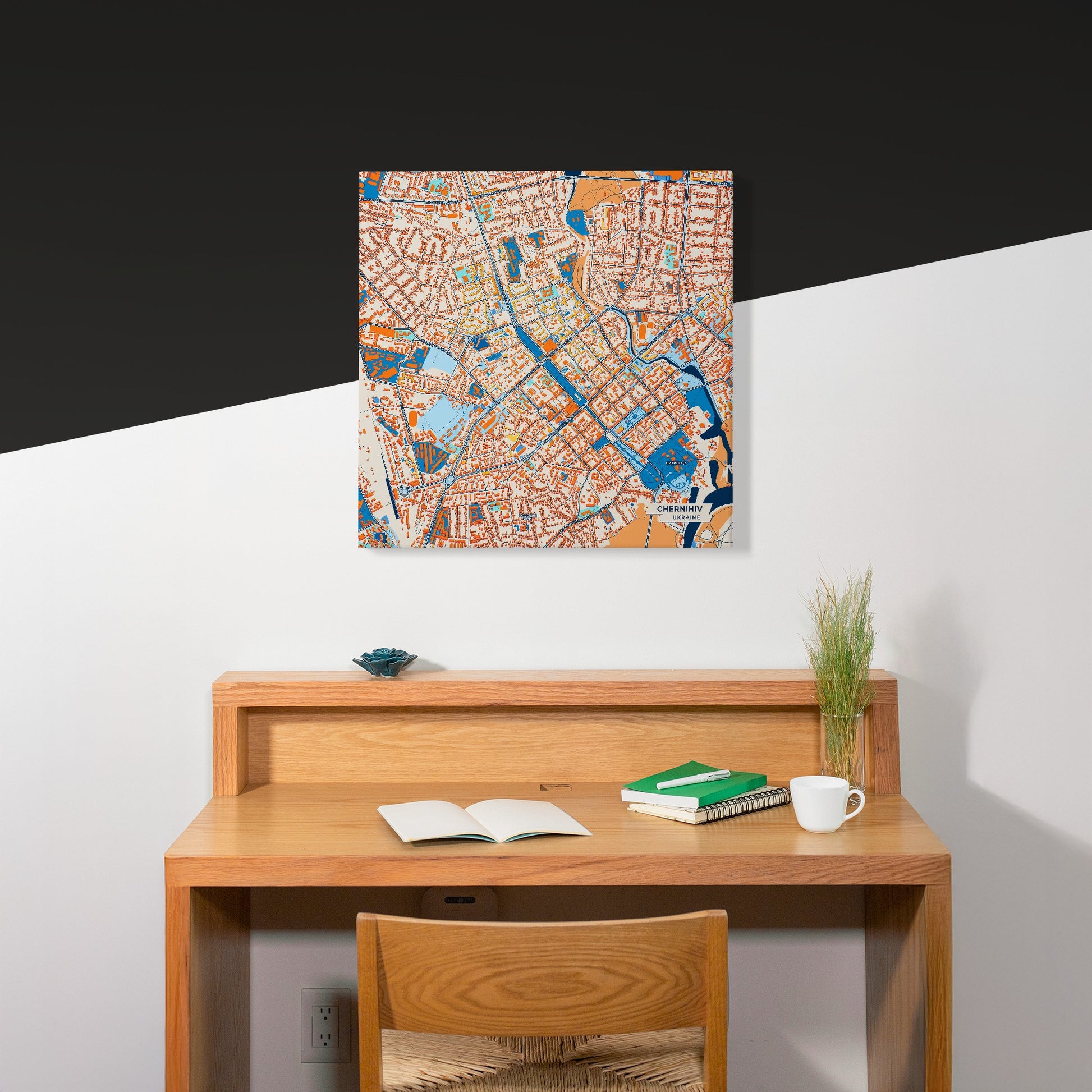 Чернихів Ukraine Colorful City Map Canvas Print Scene