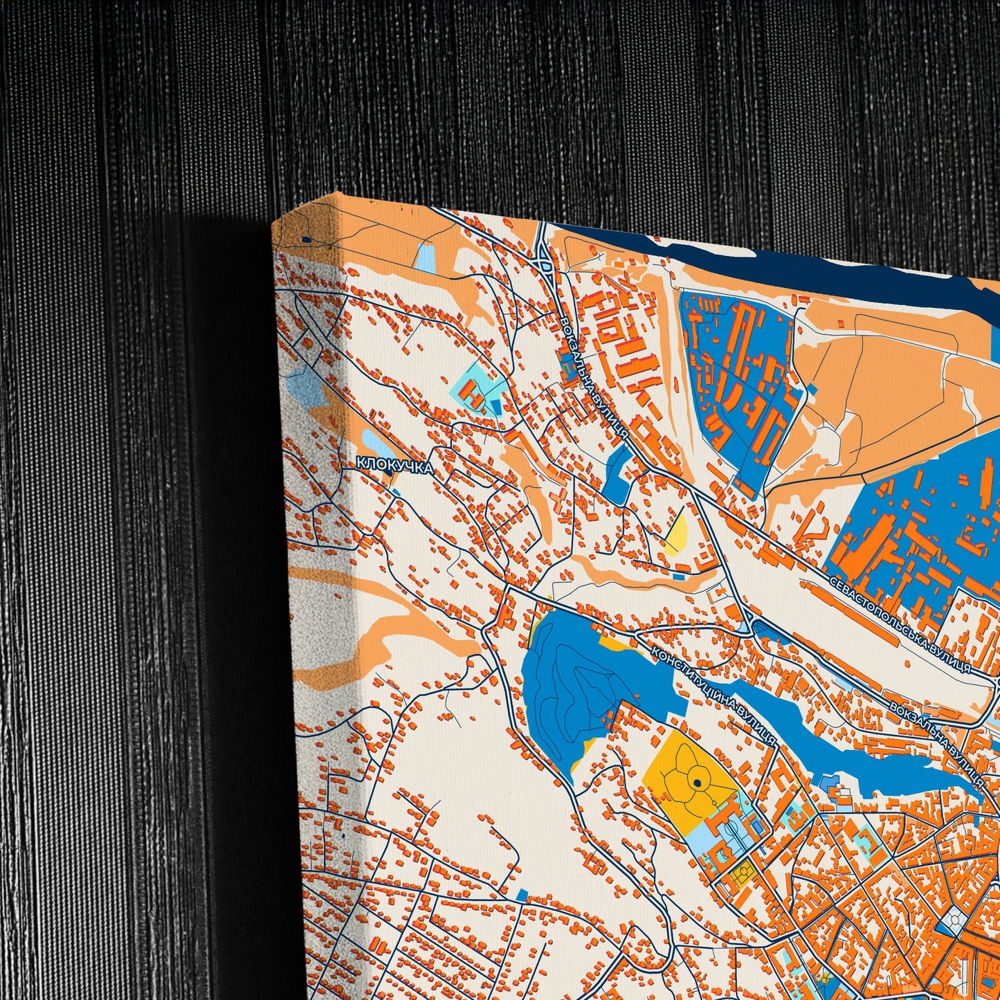Чернівці Ukraine Colorful City Map Canvas Print Detail
