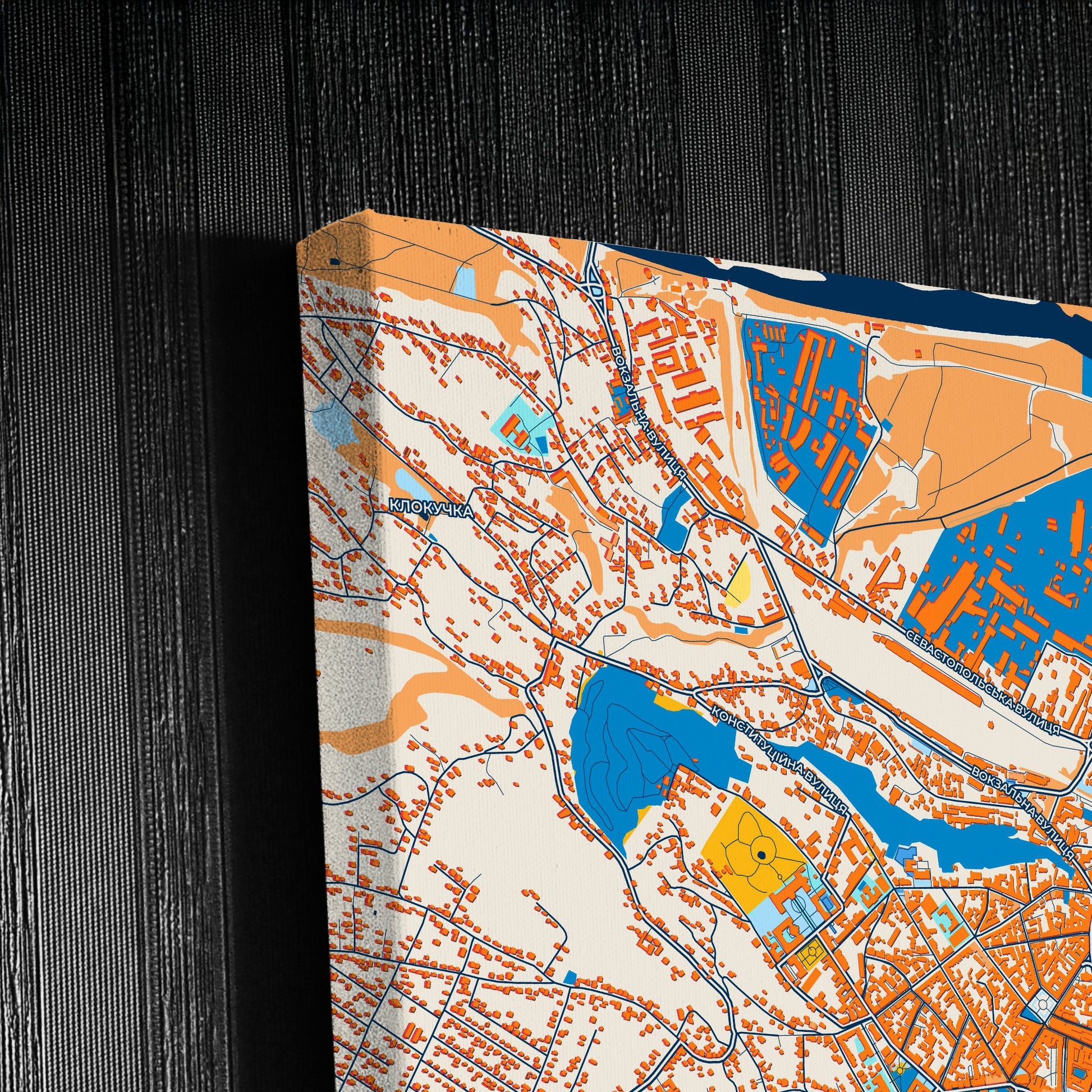 Чернівці Ukraine Colorful City Map Canvas Print Detail