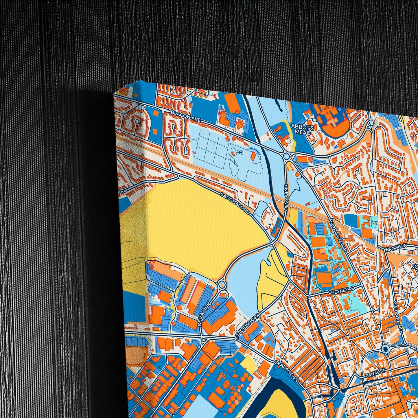 Chester England Colorful City Map Canvas Print Detail