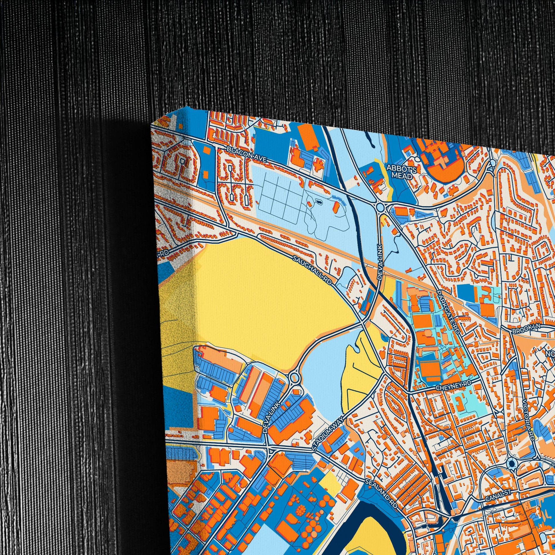 Chester England Colorful City Map Canvas Print Detail