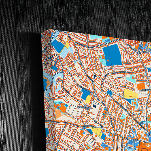 Chesterfield England Colorful City Map Canvas Print Detail