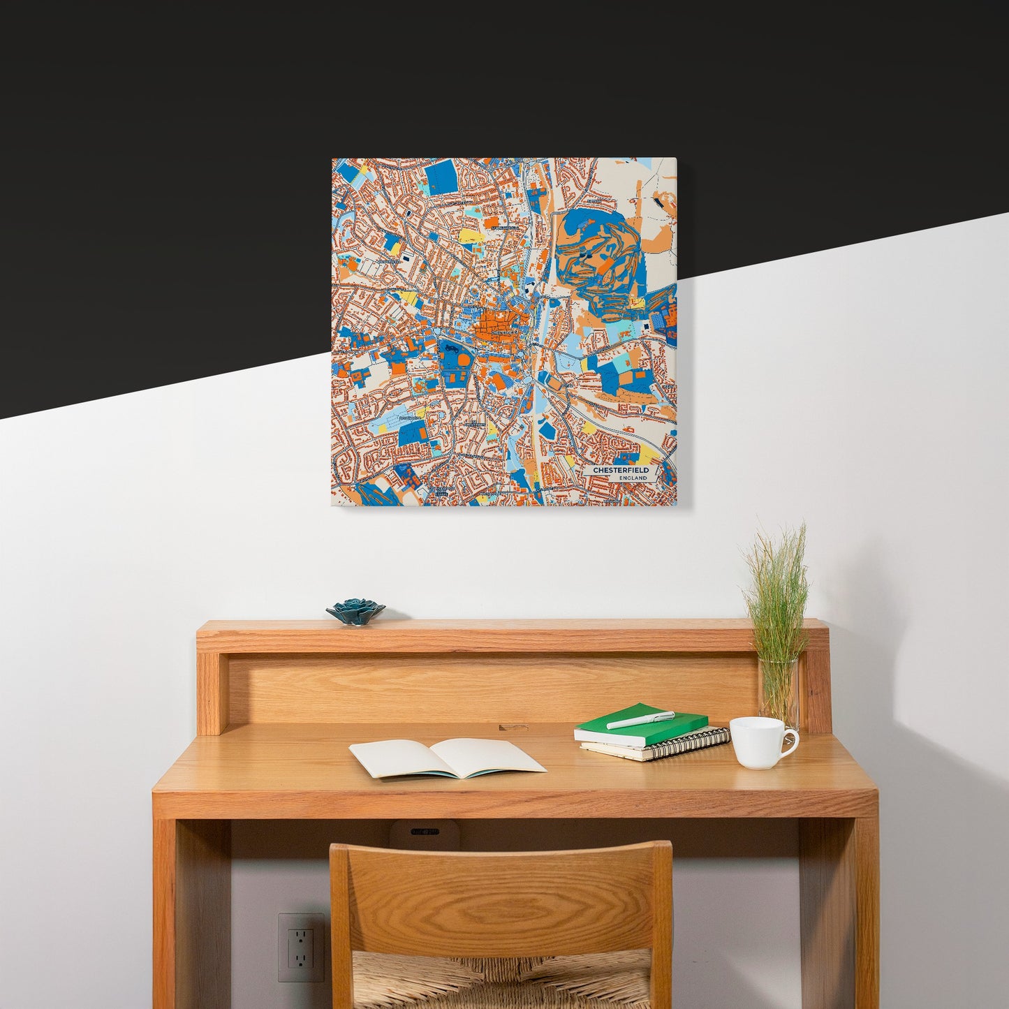 Chesterfield England Colorful City Map Canvas Print Scene