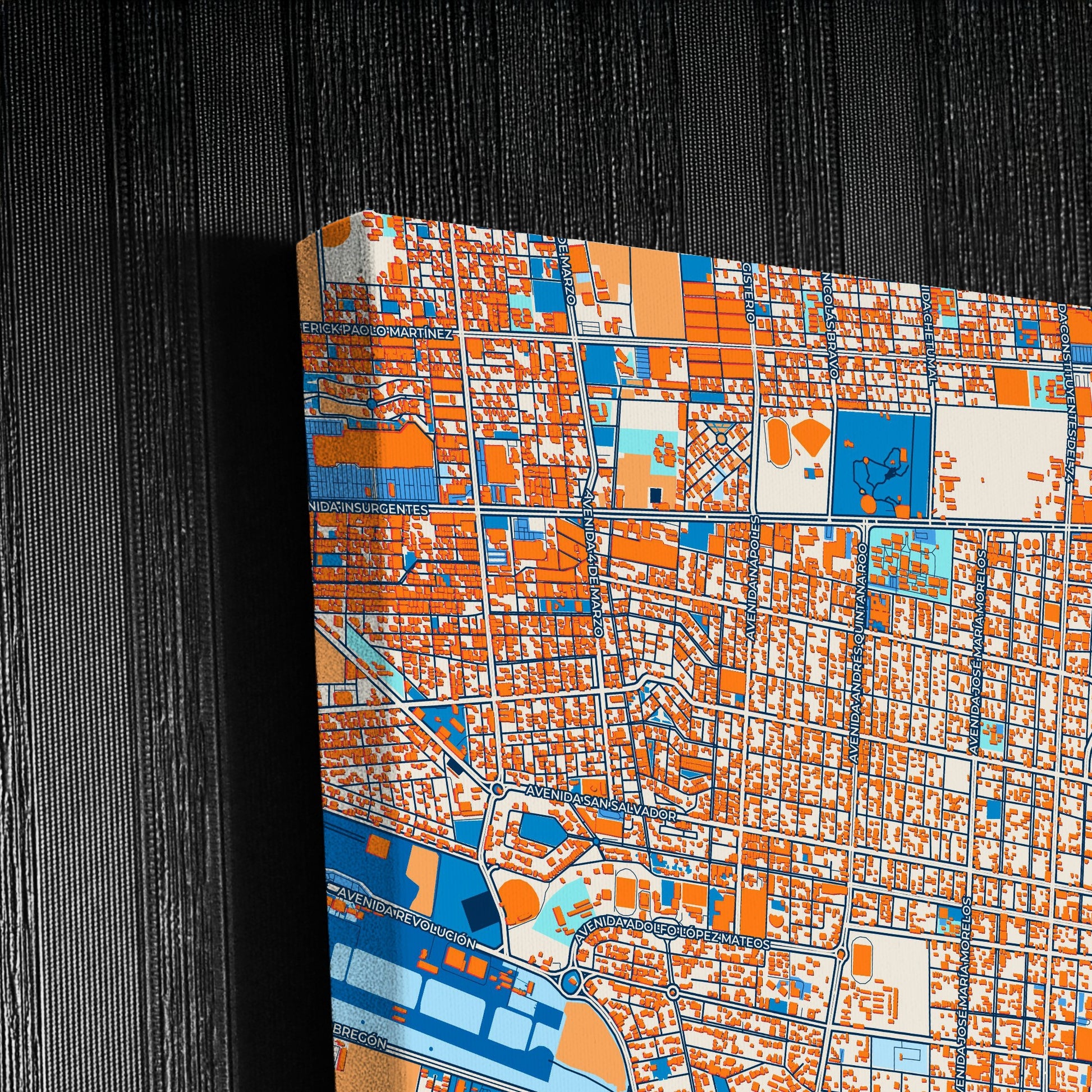 Chetumal Mexico Colorful City Map Canvas Print Detail