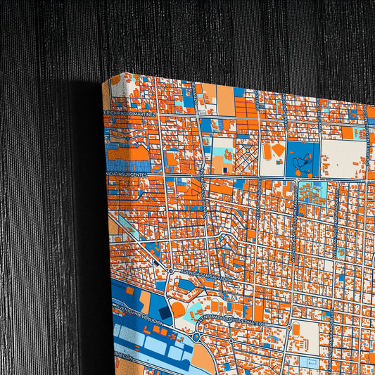 Chetumal Mexico Colorful City Map Canvas Print Detail