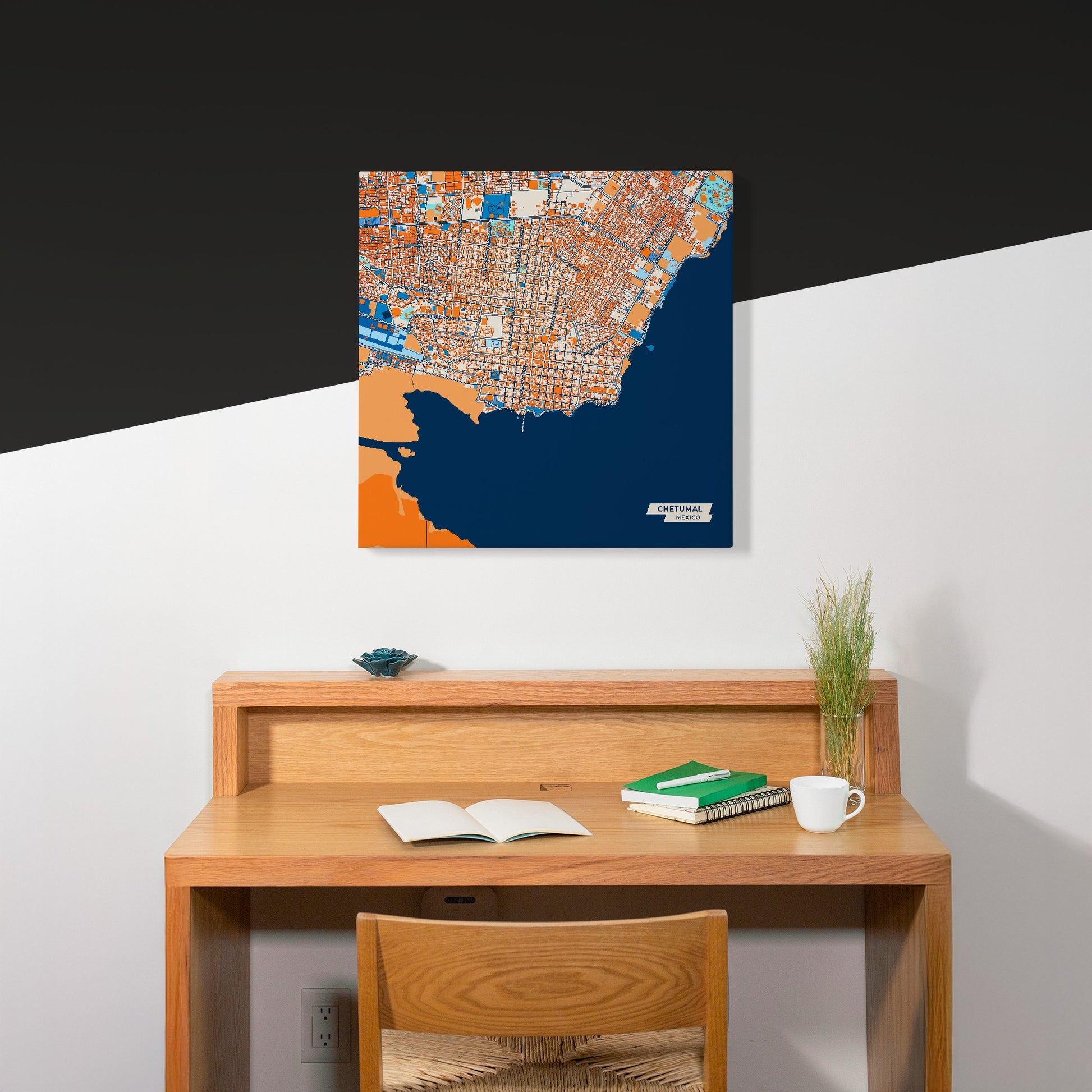 Chetumal Mexico Colorful City Map Canvas Print Scene