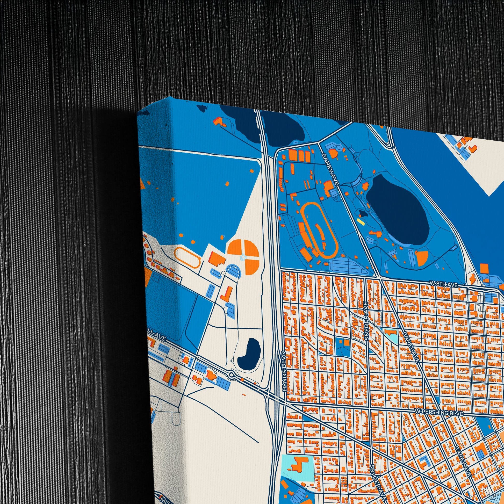 Cheyenne Wyoming Colorful City Map Canvas Print Detail