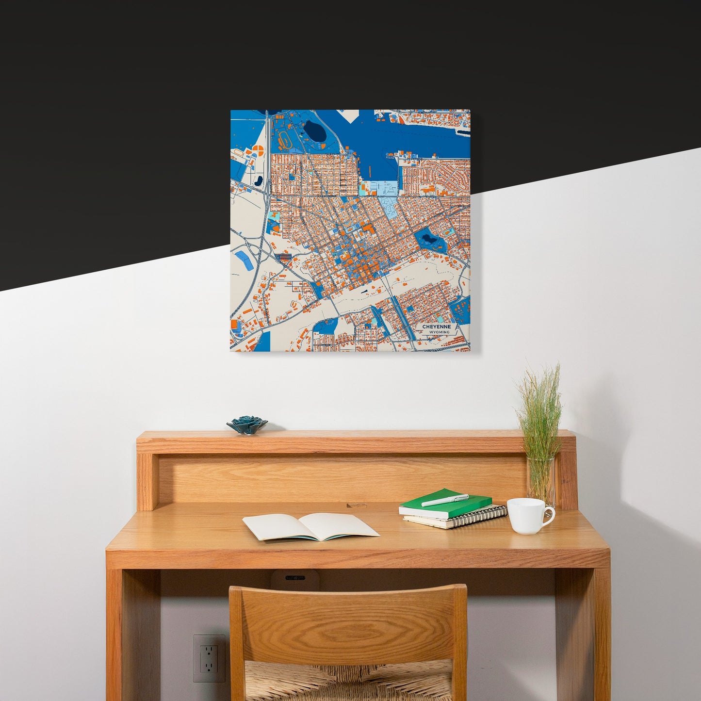 Cheyenne Wyoming Colorful City Map Canvas Print Scene