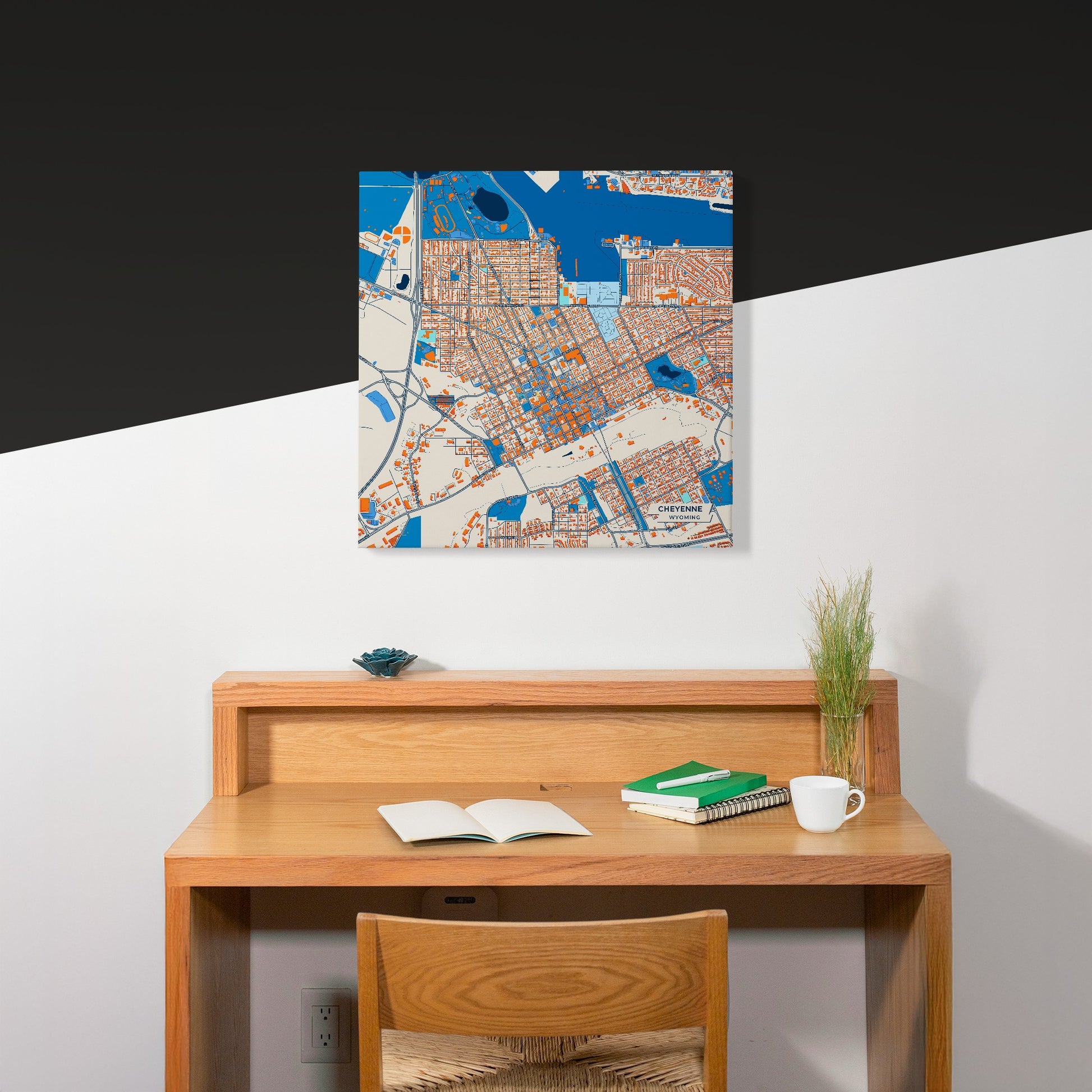 Cheyenne Wyoming Colorful City Map Canvas Print Scene