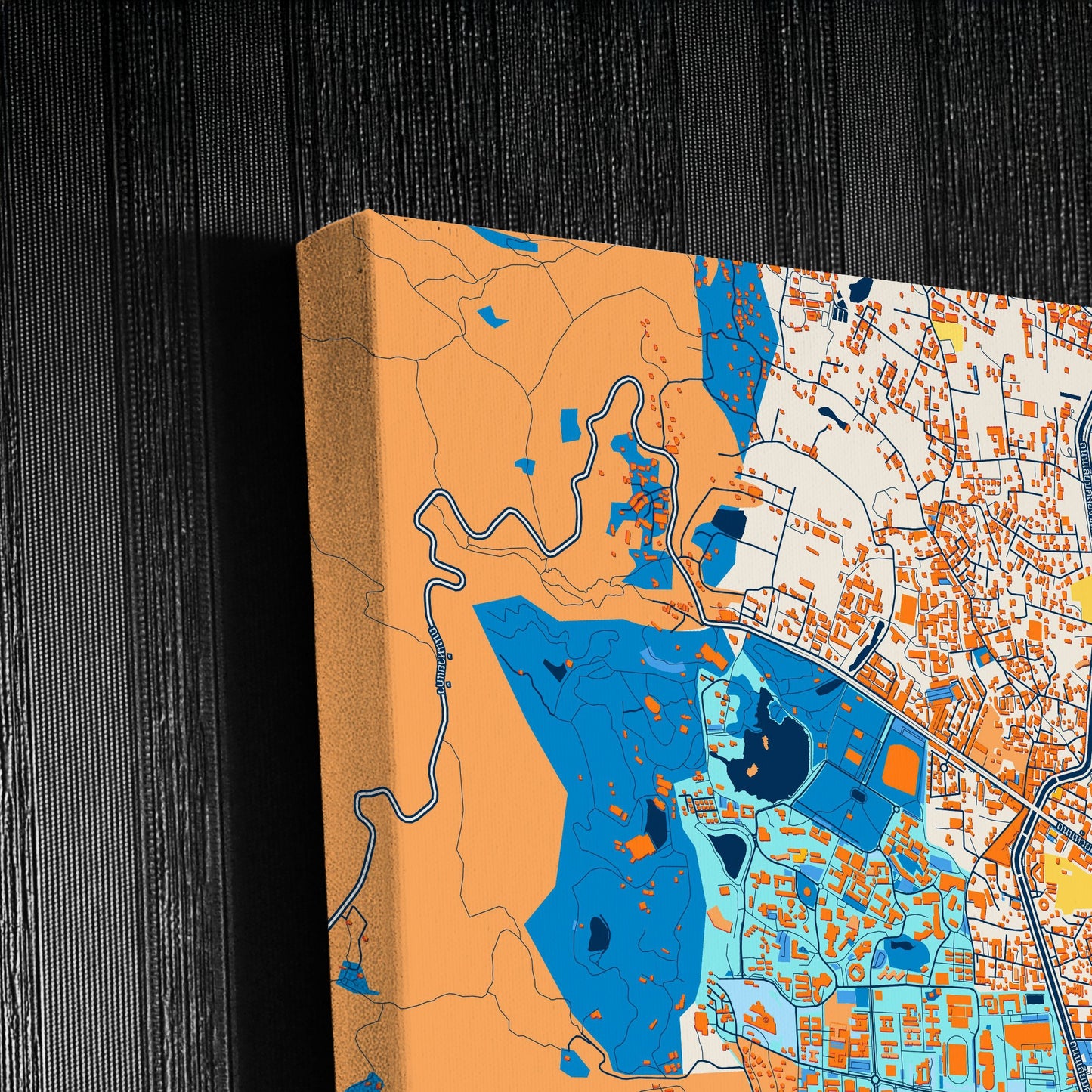Chiang Mai Thailand Colorful City Map Canvas Print Detail