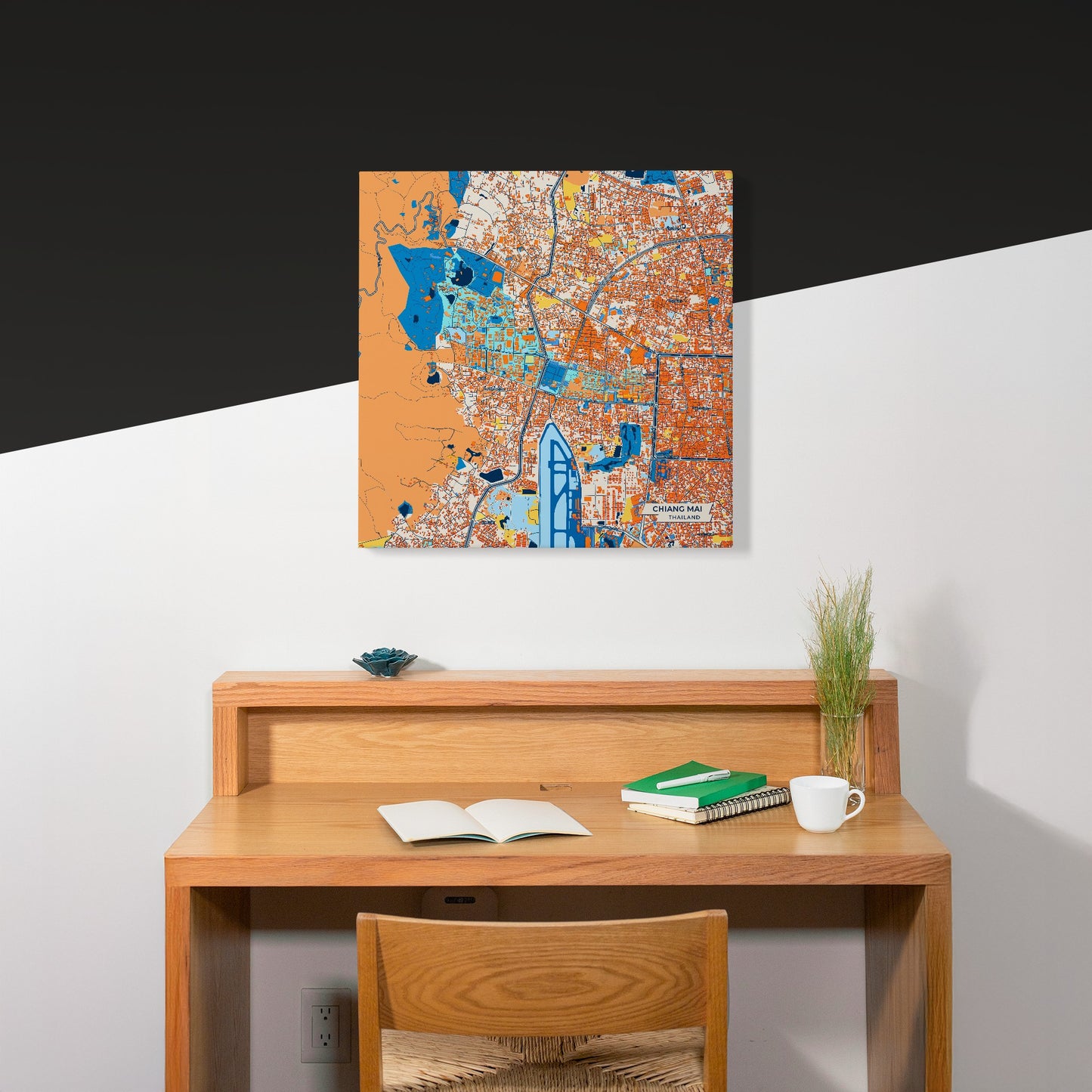 Chiang Mai Thailand Colorful City Map Canvas Print Scene
