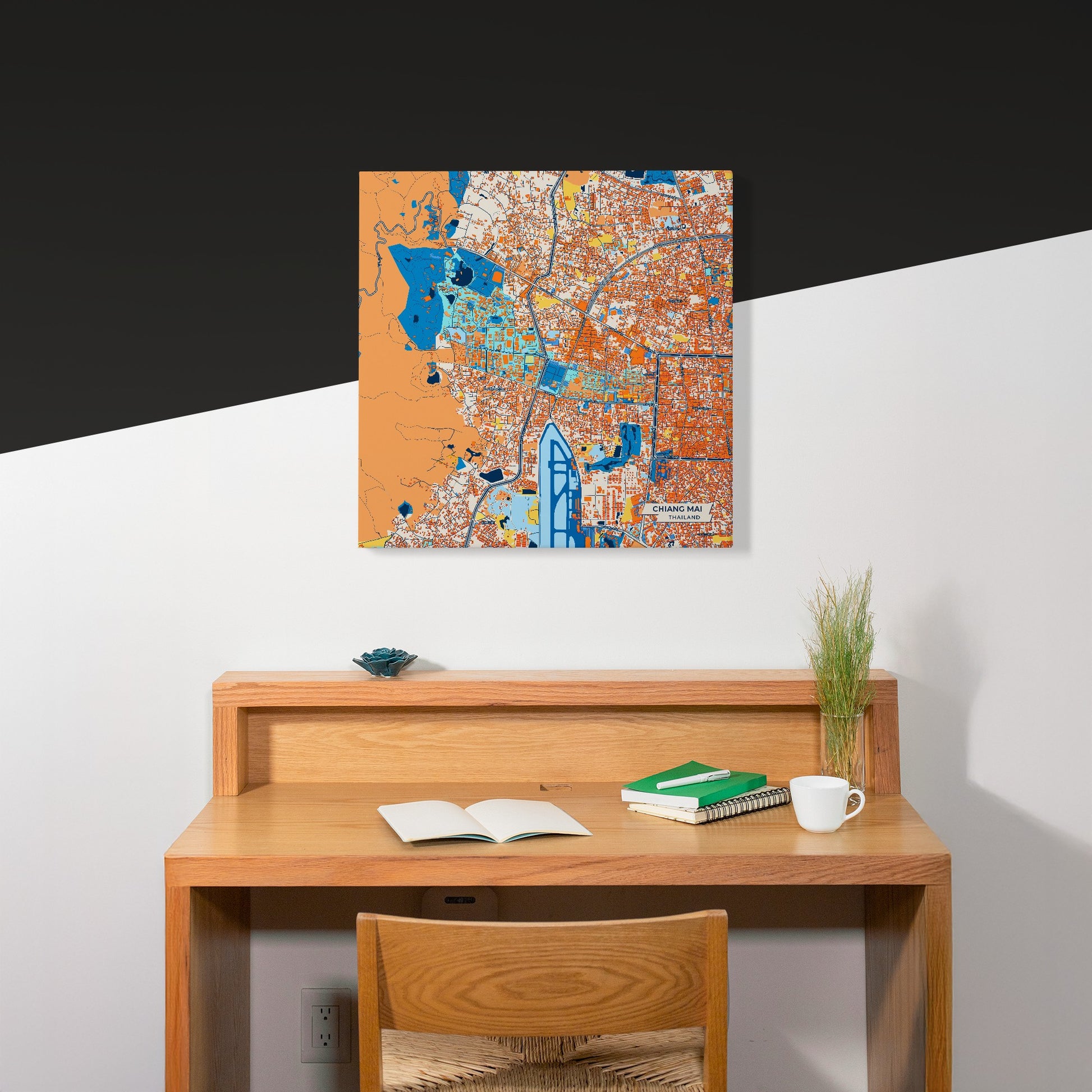 Chiang Mai Thailand Colorful City Map Canvas Print Scene