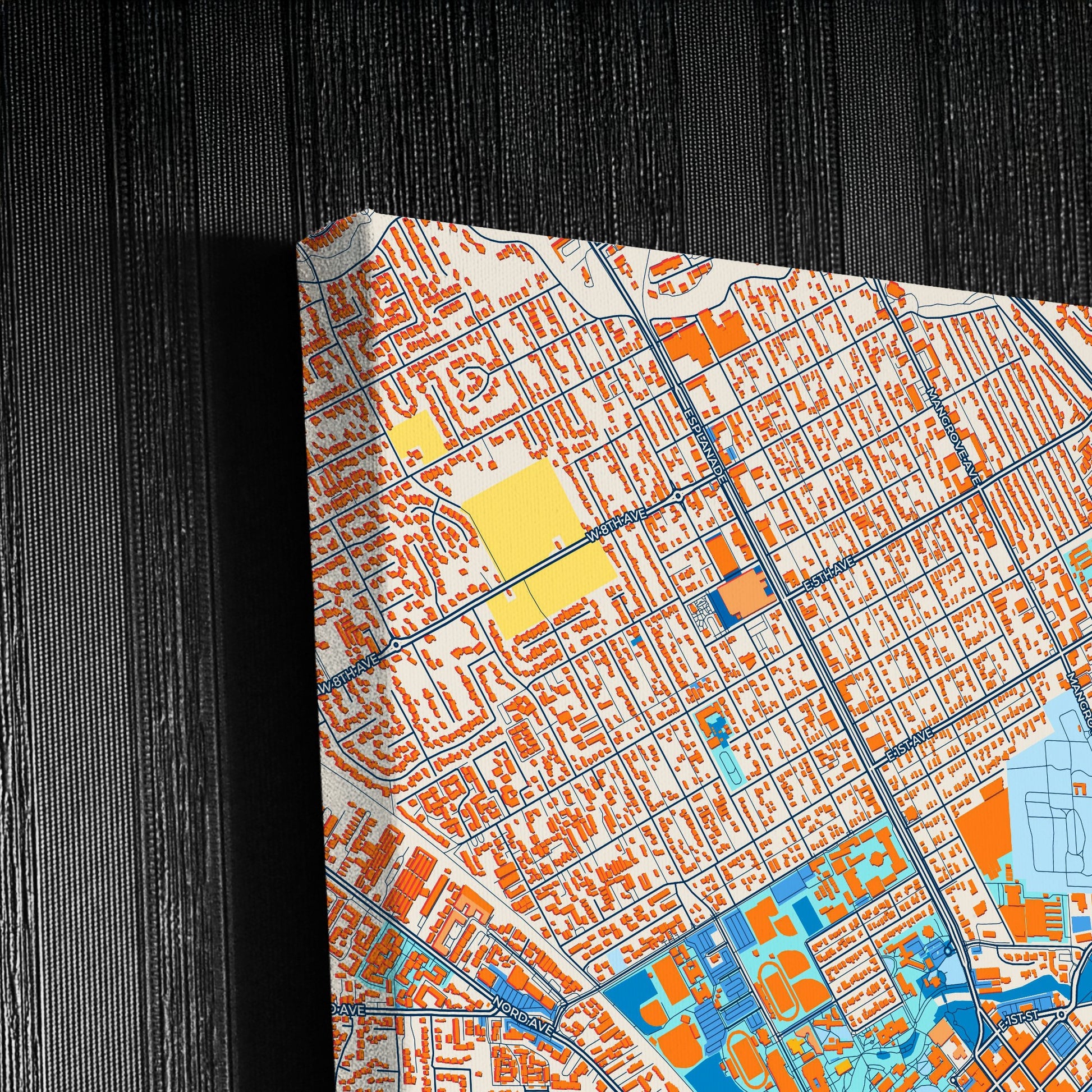 Chico California Colorful City Map Canvas Print Detail