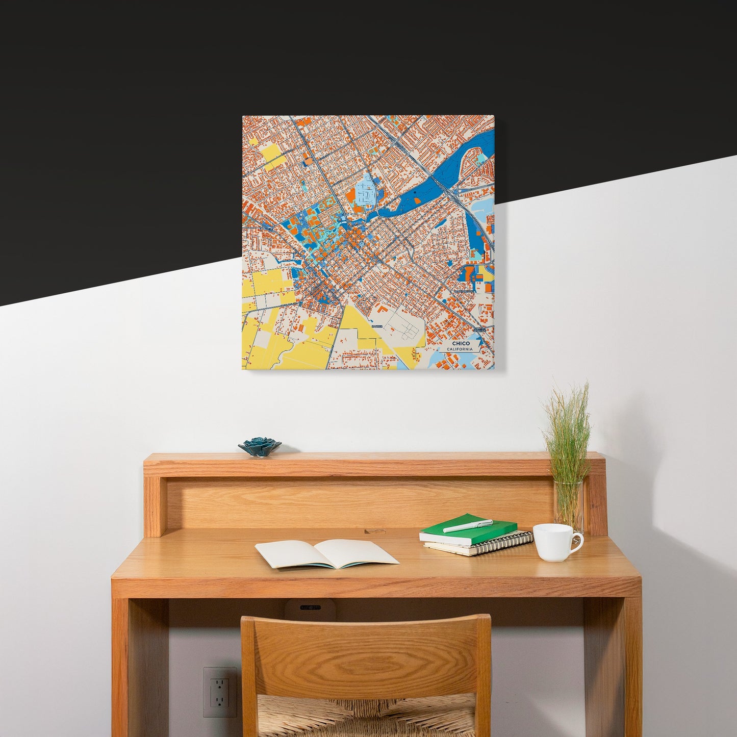 Chico California Colorful City Map Canvas Print Scene