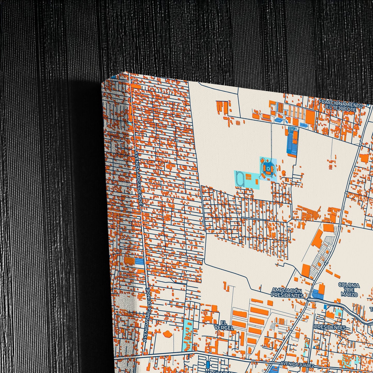 Chicoloapan De Juárez Mexico Colorful City Map Canvas Print Detail