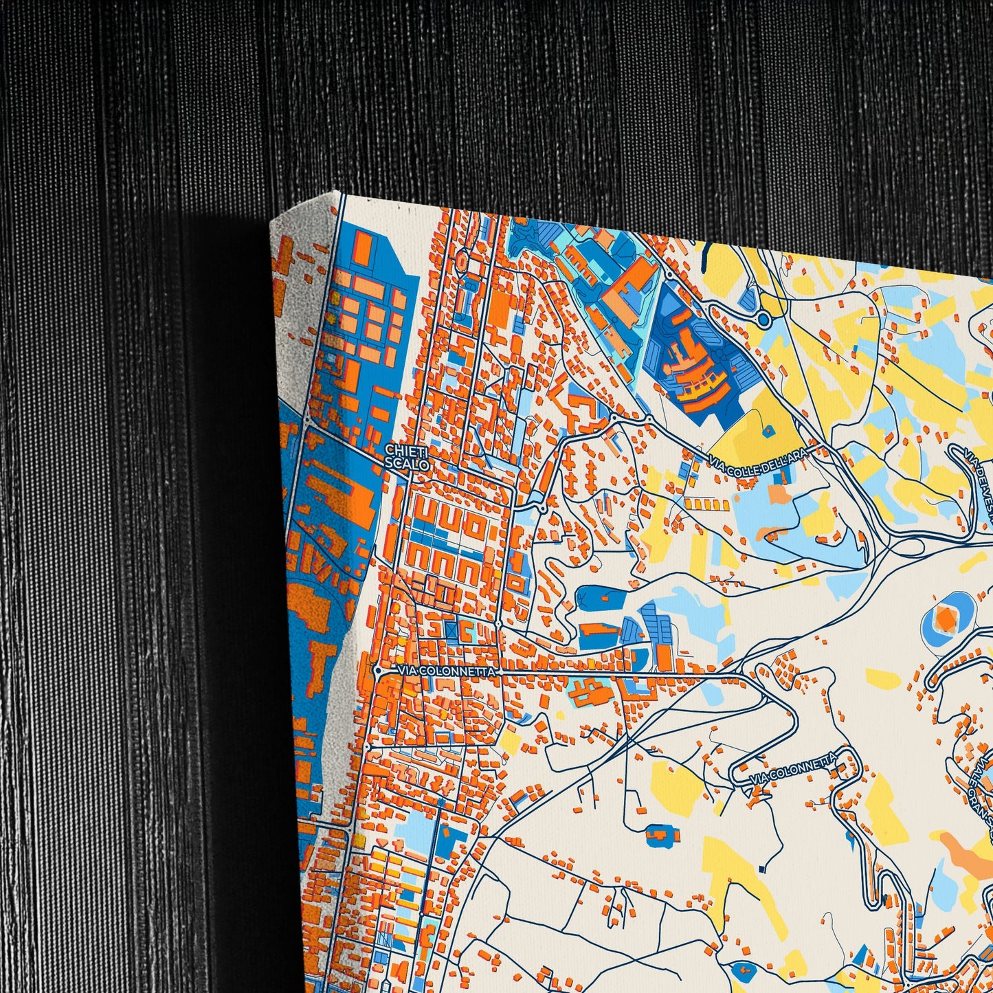 Chieti Italy Colorful City Map Canvas Print Detail