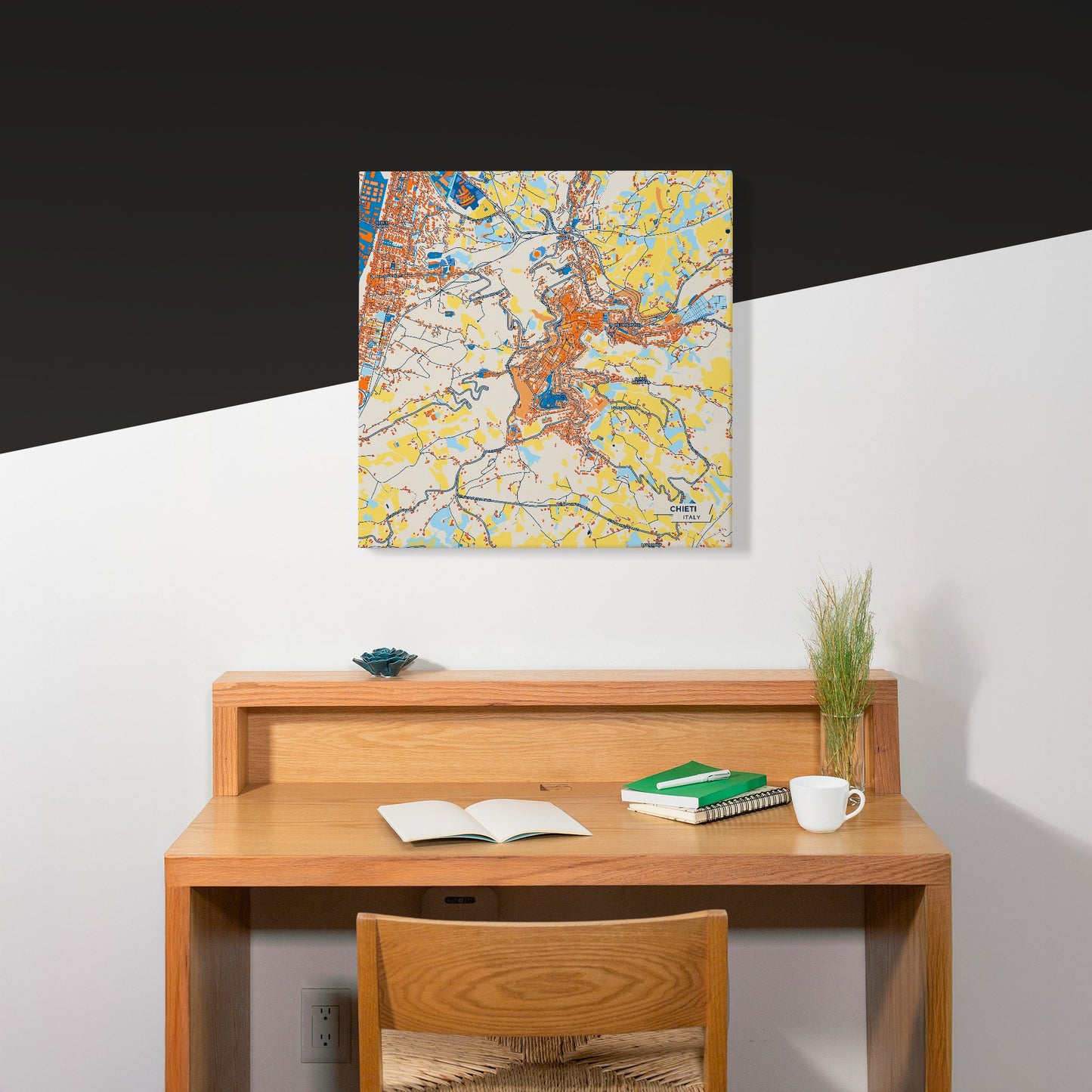 Chieti Italy Colorful City Map Canvas Print Scene