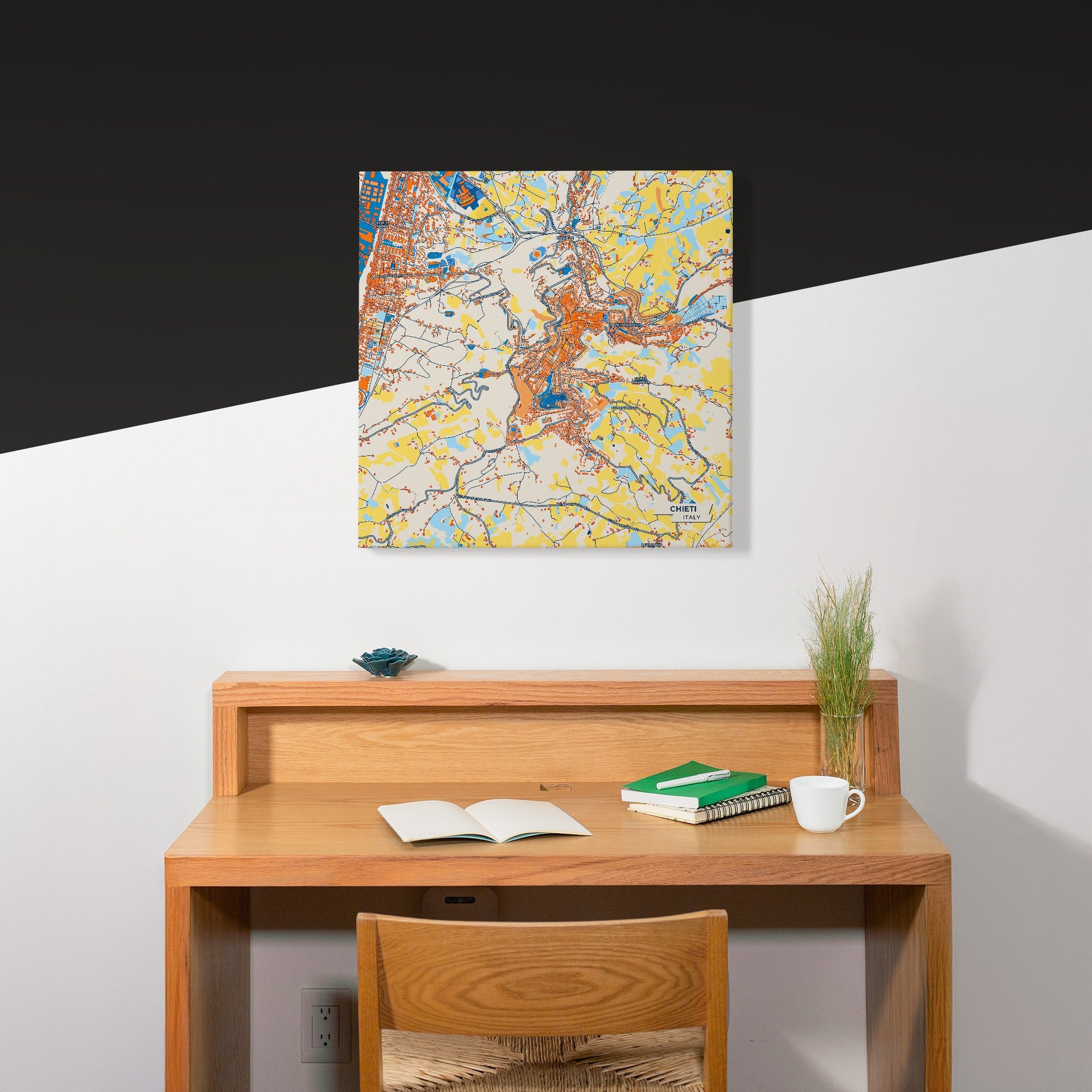 Chieti Italy Colorful City Map Canvas Print Scene