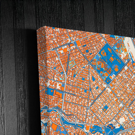 Chihuahua Mexico Colorful City Map Canvas Print Detail