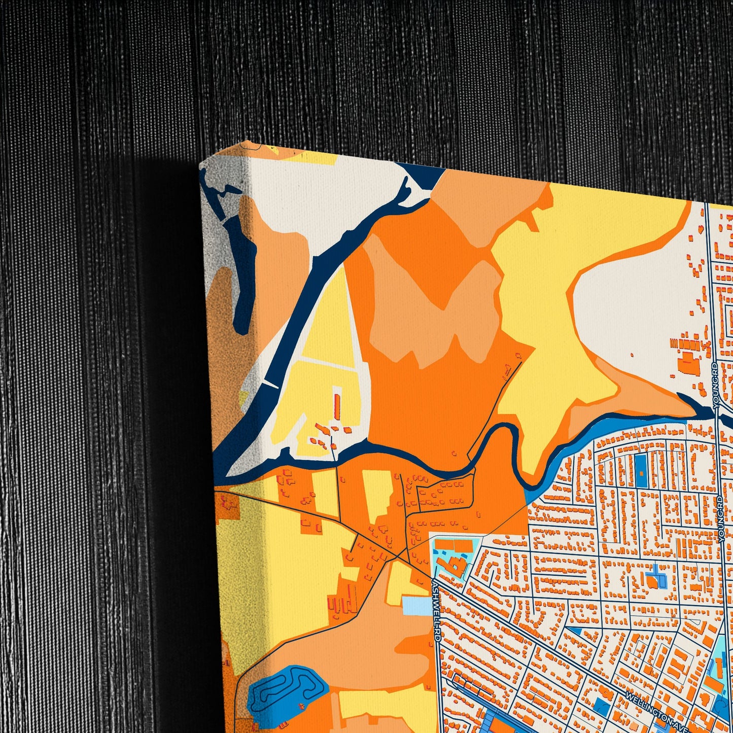 Chilliwack Canada Colorful City Map Canvas Print Detail
