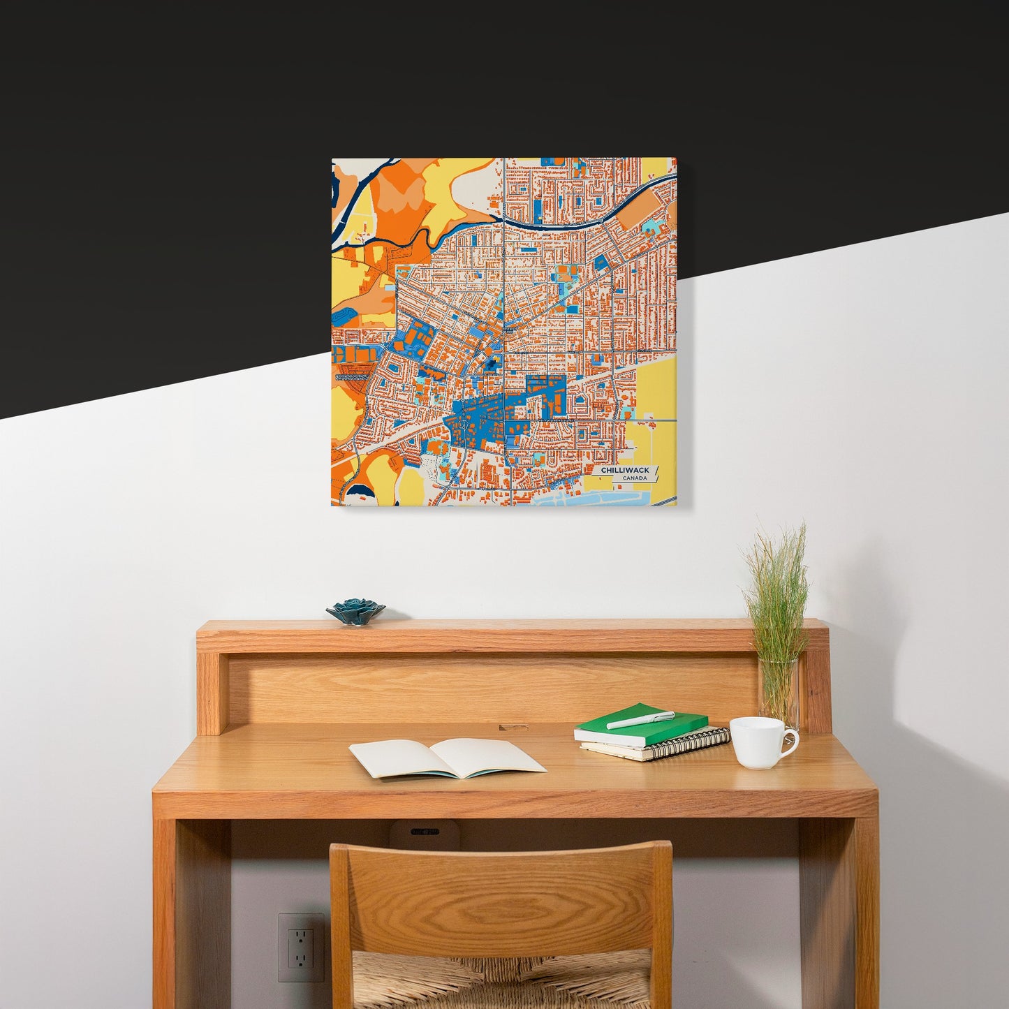Chilliwack Canada Colorful City Map Canvas Print Scene