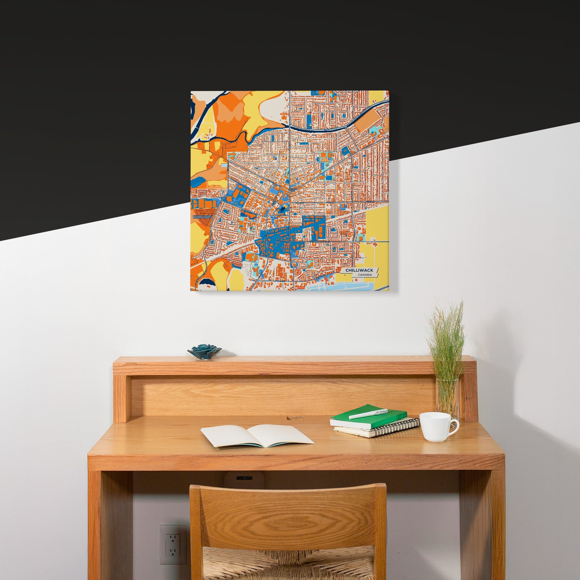 Chilliwack Canada Colorful City Map Canvas Print Scene